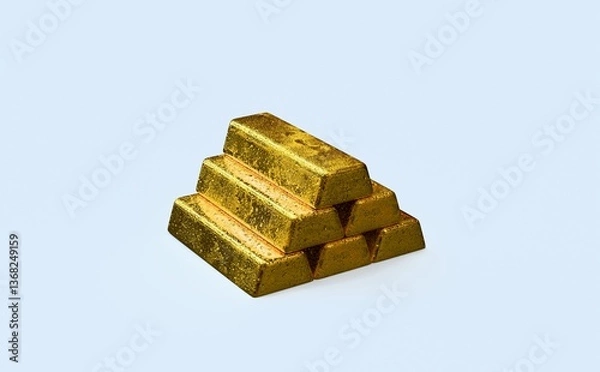 Obraz 3d render gold bars from mines