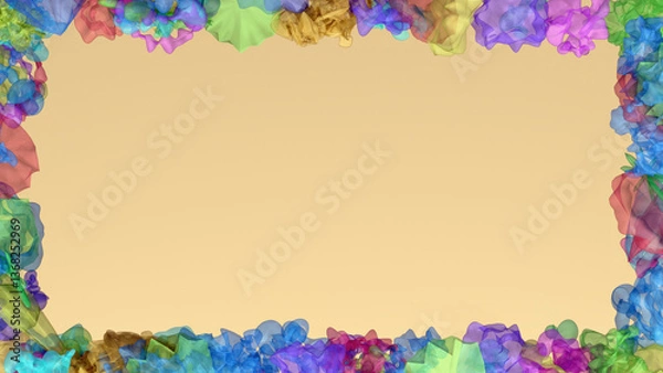 Obraz Abstract Watercolor Border Frame for Graphic Design 3D illustration