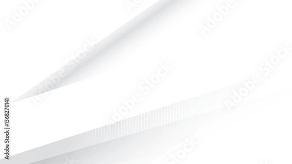 Fototapeta Abstract  white and gray color, modern design stripes background with geometric shape and straight lines. Vector illustration.