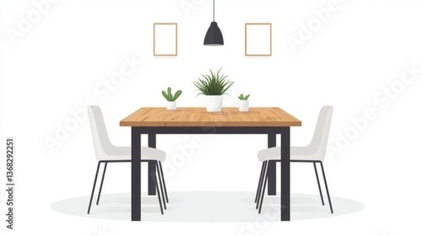Obraz Modern Dining Table with Minimalist Decor