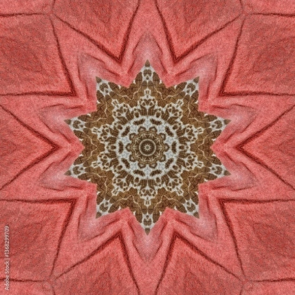 Fototapeta Embroidery and batik design concept. Antique art for clothing print, sublimation block etc. New trendy wallpaper, cover photo, interior decoration idea. Abstract pattern for the carpet background	