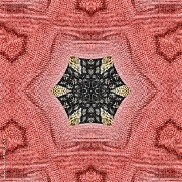 Fototapeta Embroidery and batik design concept. Antique art for clothing print, sublimation block etc. New trendy wallpaper, cover photo, interior decoration idea. Abstract pattern for the carpet background	