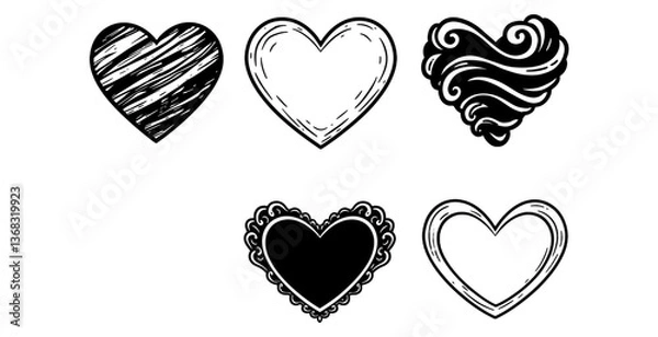 Obraz Textured Heart Illustrations