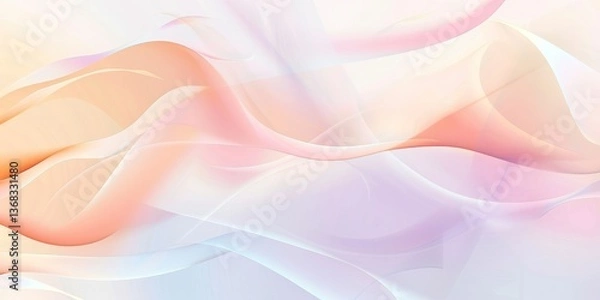 Fototapeta Soft thin transparent curve wave flowing pink blue pastel abstract light backgrounds colors gradient lines create elegant modern wallpaper futuristic.