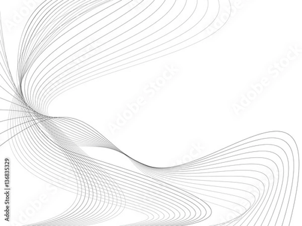 Obraz abstract smooth gray wave curve motion lines graphic