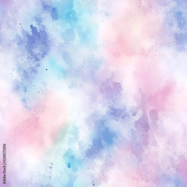 Fototapeta Brush abstract watercolor background with seamless pattern