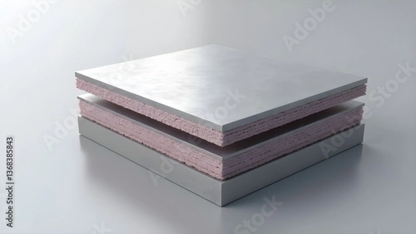Obraz Cross-Section of an Insulated Composite Sandwich Panel Used in Modern Construction