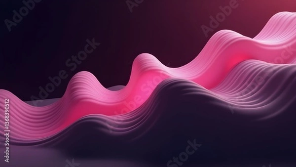 Fototapeta abstract pink background with waves