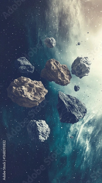 Fototapeta Vertical galactic background for mobile web design.