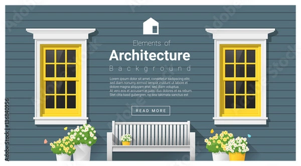 Fototapeta Elements of architecture , window background , vector ,illustration