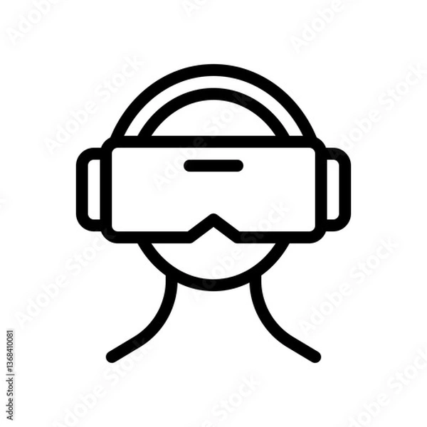 Fototapeta virtual reality line icon