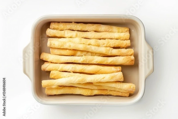 Obraz Eco-Friendly Rectangular Container with Crispy Food Sticks