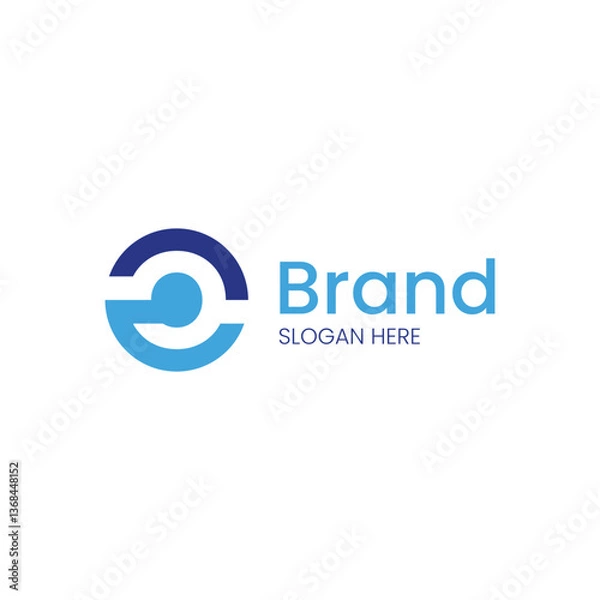 Fototapeta simple and minimalist logo design, a logo with letter o and circle for business