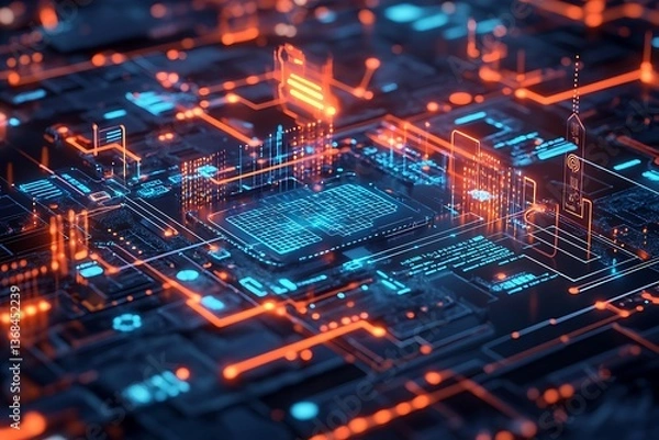 Obraz Infographic detailing the process of digital transformation, highlighting key steps and the benefits of modernization