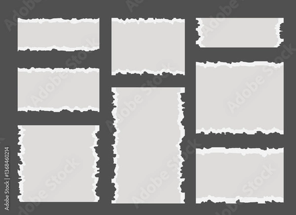 Obraz Isolated torn paper pieces banners set