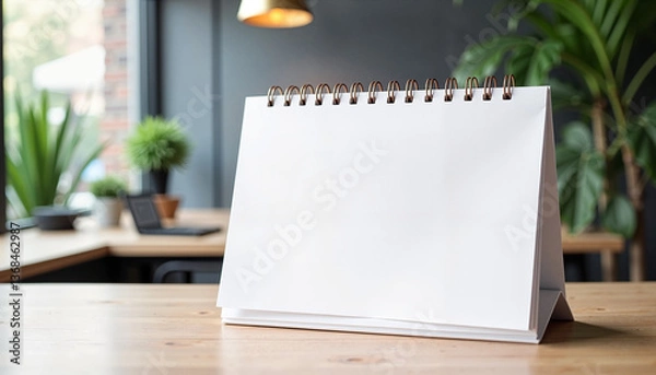 Fototapeta Calendar Mockup on Desk with Modern Background  