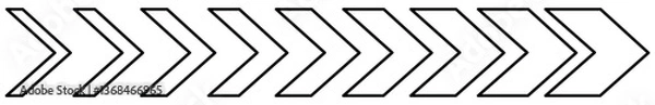 Fototapeta  Dynamic arrow symbol. Arrow moving dynamic symbols. Road lines arrow zigzag chevron speeds flat style.