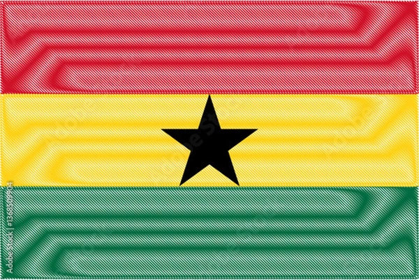 Fototapeta Ghana Independence Day March 6. Scribble style Ghana flag vector background. Poster, card, banner.