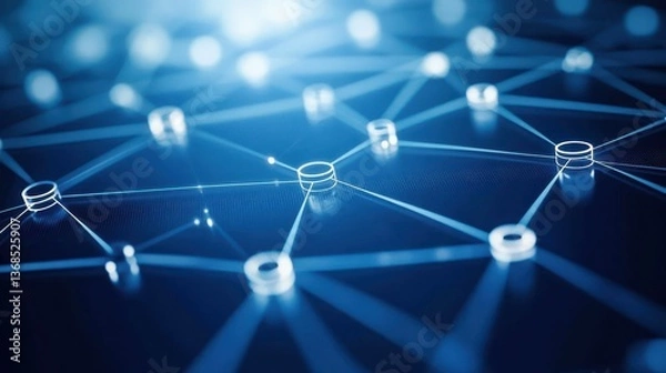 Fototapeta Global network connection, data exchange, digital technology background, website banner