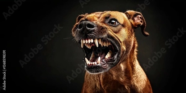Fototapeta Warning Signs of a Snarling Canine 