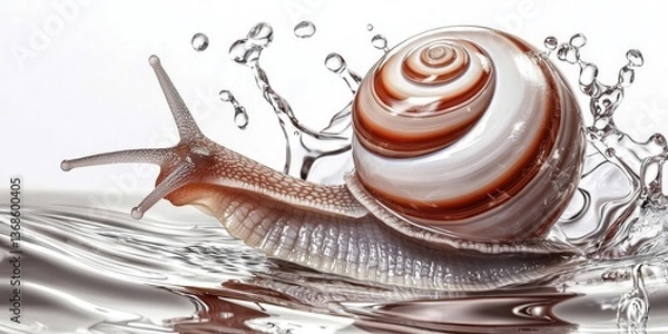 Fototapeta Visual representation of mucin snail hydration for cosmetics.