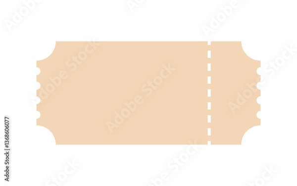Fototapeta Vintage ticket. Vector ticket illustration. Empty, blank theater, festival, circus, concert, event, movie, party, raffle ticket design template. No text. Vector old school, retro admit one ticket.