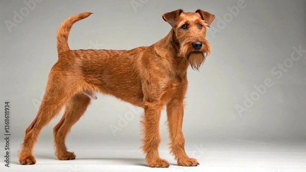 Fototapeta Irish Terrier in full view on studio background
