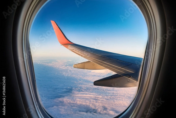 Fototapeta view from airplane window