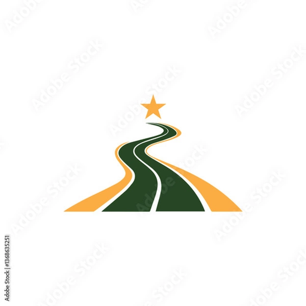 Obraz Right path or achivment logo design