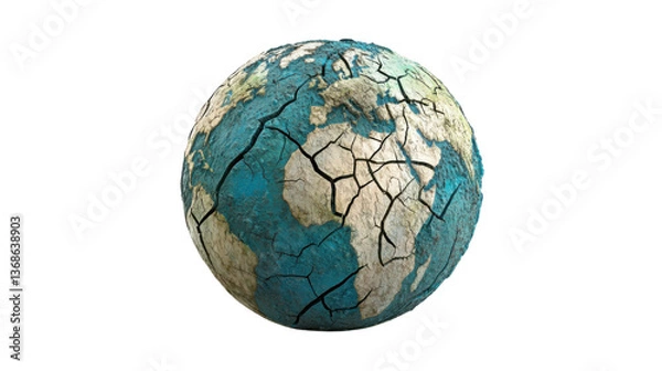 Fototapeta earth globe on white background