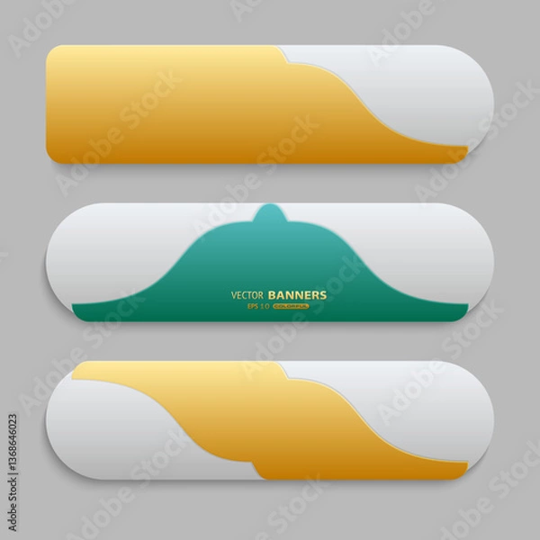 Obraz Modern Colorful Abstract Vector Banners with Unique Wavy Shapes and Design