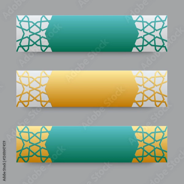 Obraz Colorful Geometric Abstract Banner Set with Modern Artistic Patterns