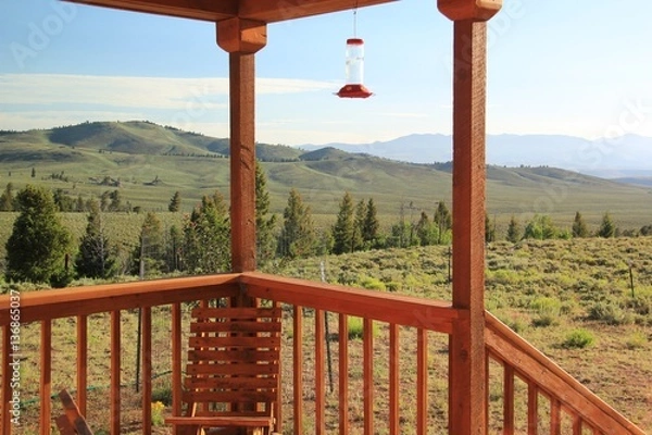 Fototapeta View from mountain home in Gunnison