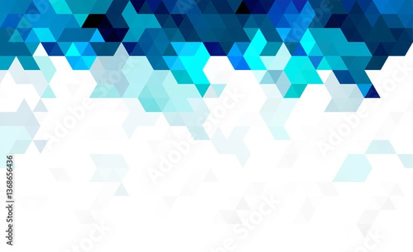 Obraz Abstract geometry triangle blue and white with space texture background pattern.