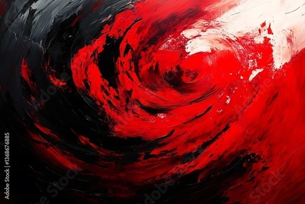 Fototapeta Red and black brushstrokes create an abstract interpretation of a tango, full of passion and intensity