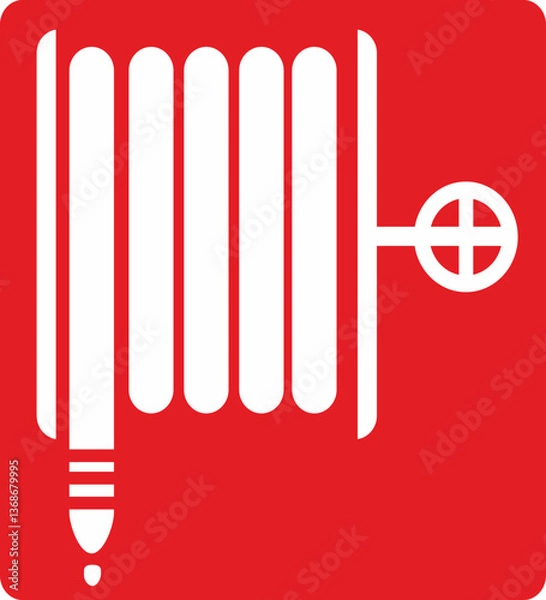 Obraz signal white and red emergency fire, hose, fire extinguisher