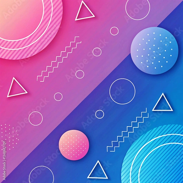 Obraz Abstract Geometric Background with Gradient Colors and Shapes