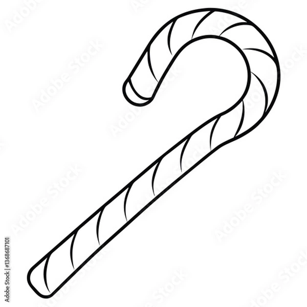 Fototapeta Candy cane line art Vector
