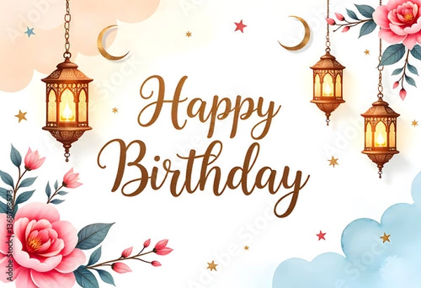 Obraz vector illustration of a happy birthday card