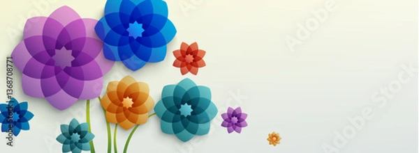 Obraz abstract floral background with colorful arabesque style flowers