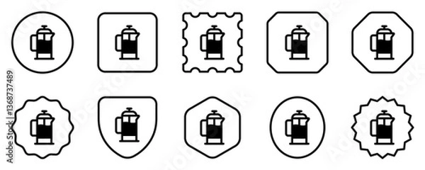 Fototapeta Editable french press vector icon. Cafe, coffee shop, restaurant, drink, beverages. Part of a big icon set family. Perfect for web and app interfaces, presentations, infographics, etc