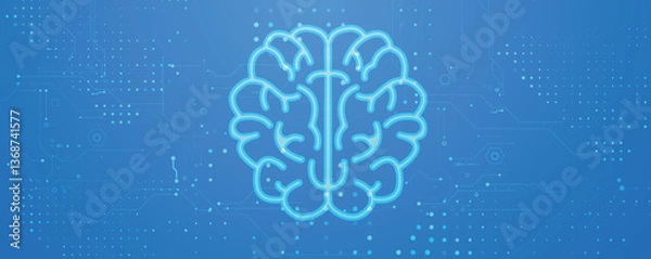 Fototapeta Human brain concept of high technology