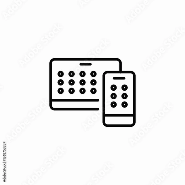 Fototapeta access device icon sign vector