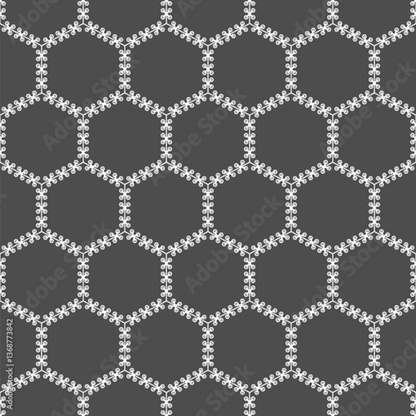 Obraz Seamless patchwork pattern. Vector black and white background.