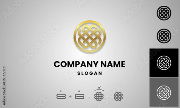 Fototapeta S+G Logo Initial Name Editable Text