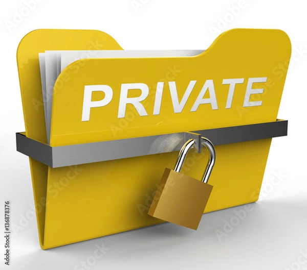 Fototapeta Provate Folder Shows Secret File 3d Rendering