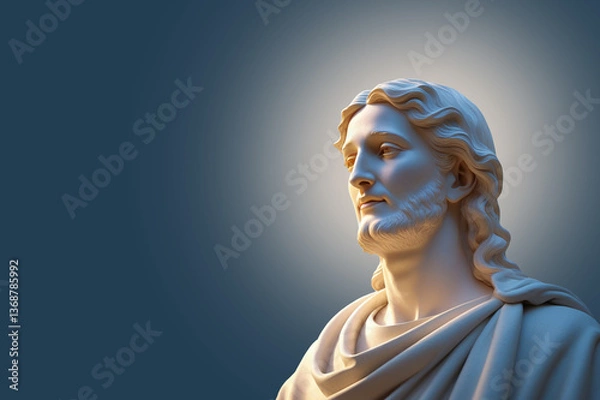 Obraz statue of virgin Mary, statue of Jesus Christ