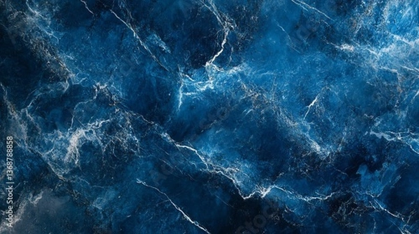 Obraz Dark Blue Marble Pattern Texture: An Elegant Abstract Background