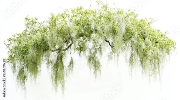 Fototapeta Spanish moss isolated on white background, clipping path