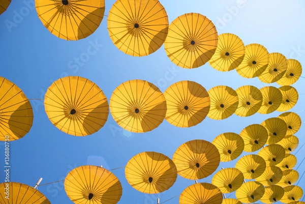 Obraz Yellow umbrellas decoration